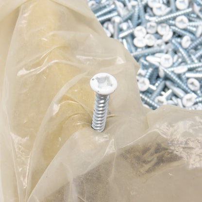 Global Linl 610QF-9000 #6 x 1" Sheet Metal Oval White Head Screw Zinc 32 Lbs.