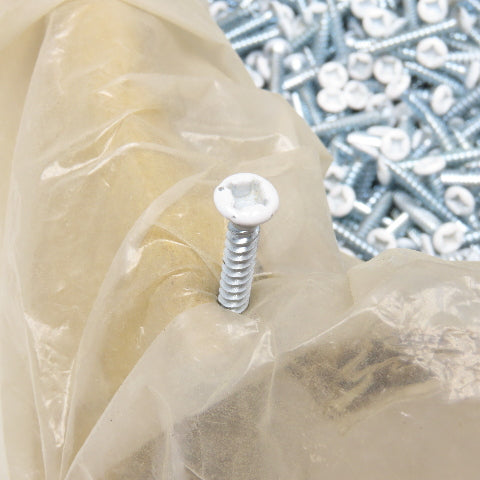 Global Linl 610QF-9000 #6 x 1" Sheet Metal Oval White Head Screw Zinc 32 Lbs.
