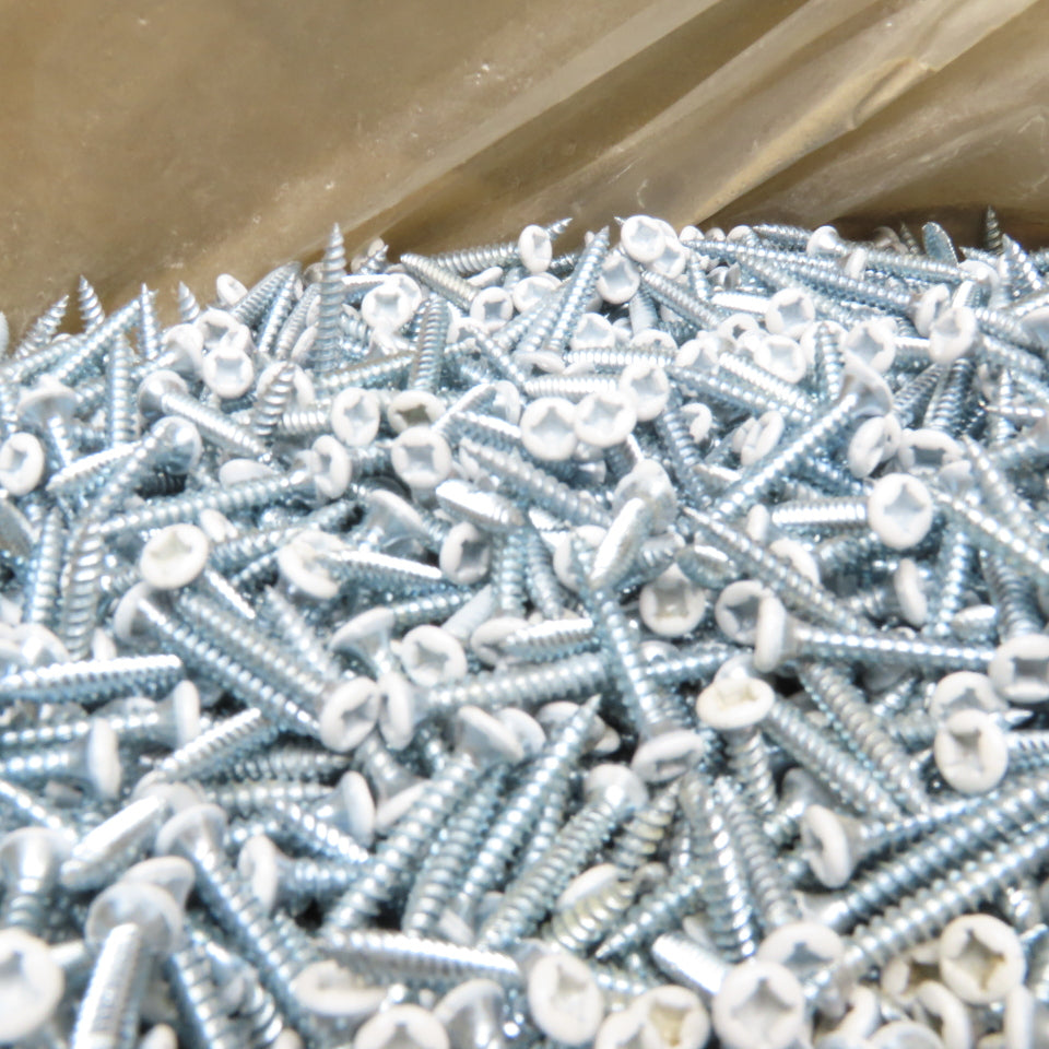 Global Linl 610QF-9000 #6 x 1" Sheet Metal Oval White Head Screw Zinc 32 Lbs.