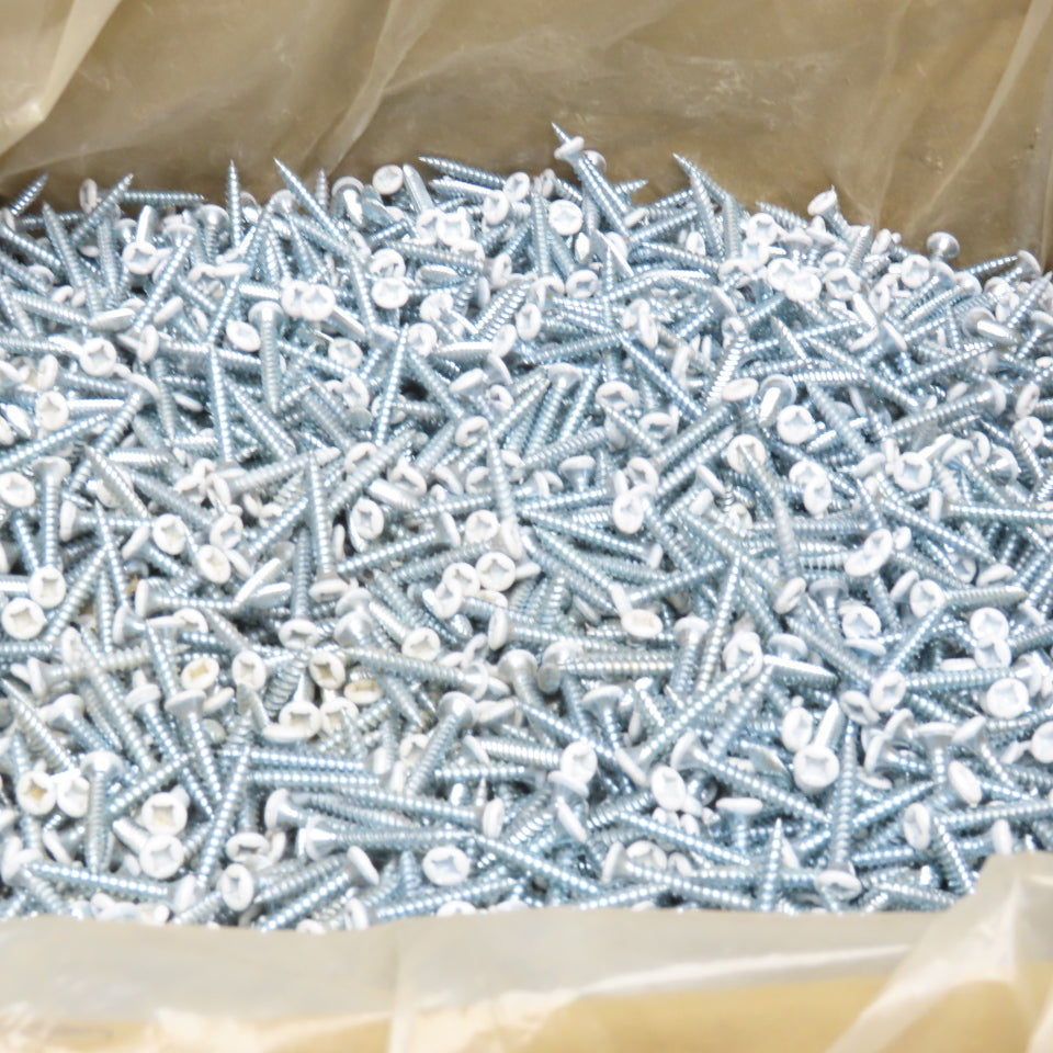 Global Linl 610QF-9000 #6 x 1" Sheet Metal Oval White Head Screw Zinc 32 Lbs.