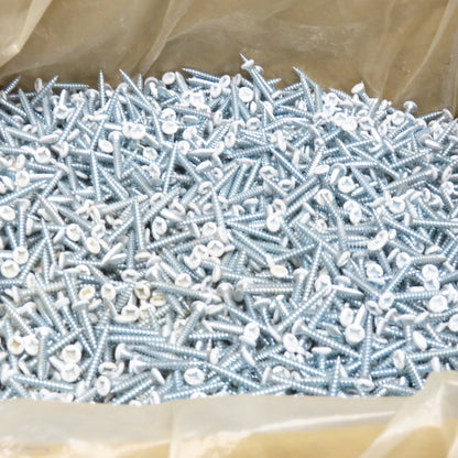 Global Linl 610QF-9000 #6 x 1" Sheet Metal Oval White Head Screw Zinc 32 Lbs.
