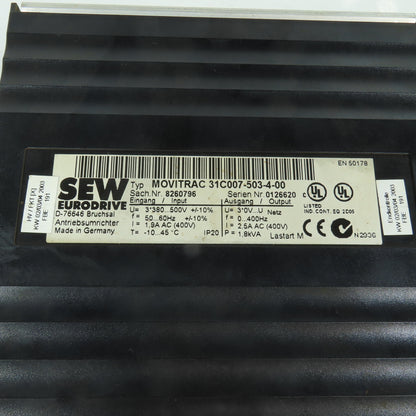 Sew Eurodrive 31C007-503-4-00 MOTIVRAC Frequency Inverter 380-500V 0-400Hz