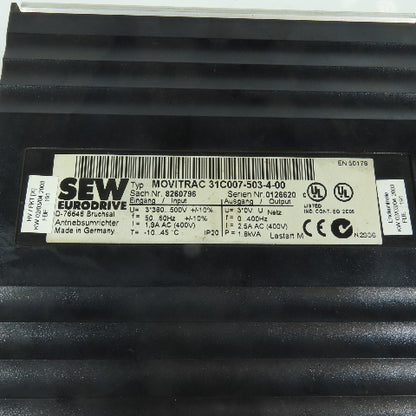 Sew Eurodrive 31C007-503-4-00 MOTIVRAC Frequency Inverter 380-500V 0-400Hz
