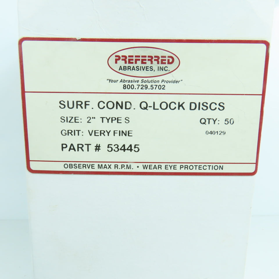 Preferred Abrasives 53445 Type S 2" Surface Conditioning Q-Lock Discs Lot Of 50