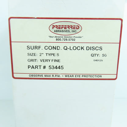 Preferred Abrasives 53445 Type S 2" Surface Conditioning Q-Lock Discs Lot Of 50