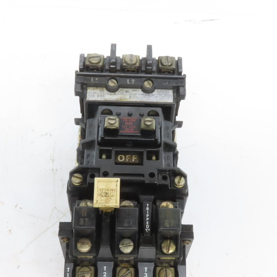 Allen Bradley 509-BOD Ser. B Size 1 Motor Starter W/Thermal Overload 120V Coil