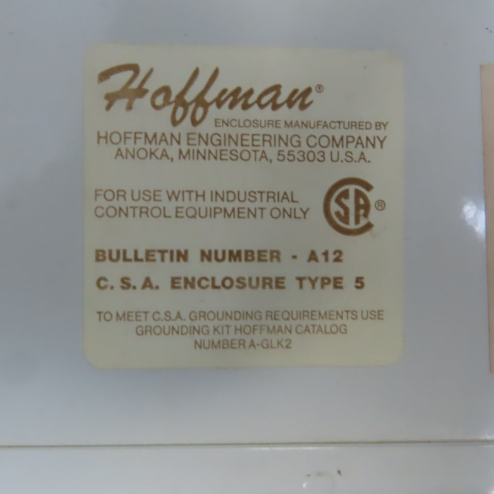 Hoffmann 30"x24"x8" Wall Mount Electrical Enclosure W/Backplate & Hinged Door