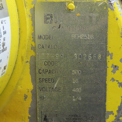 Budgit BEH2516 1/4 Ton 500Lb. 230/460V 3Ph Electric Chain Hoist 10' Lift 16FPM