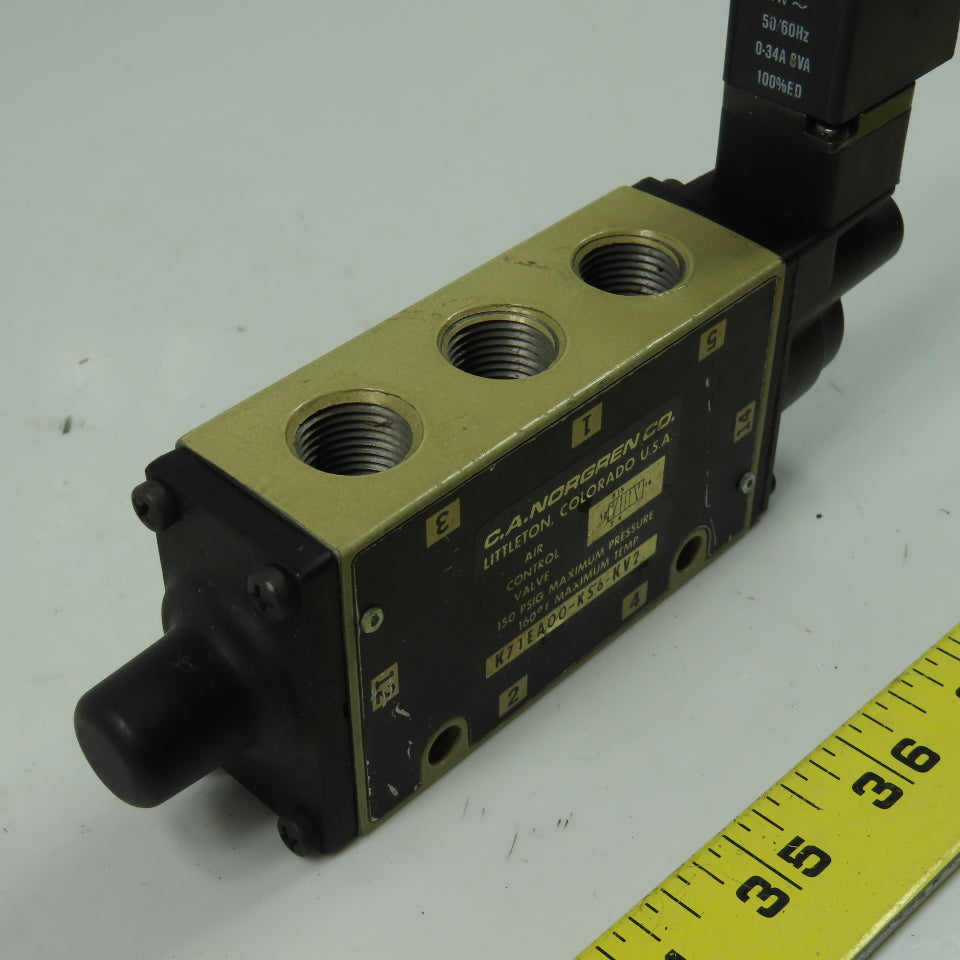 Norgren K71EA00-KS6-KV2 150 PSIG Locking Penumatic Solenoid Valve 24V 5Port