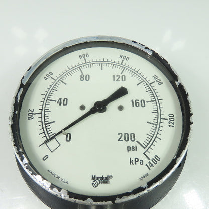 Marshall Town Pressure Gauge 0-200PSI 6" Face 0-1400 kPa