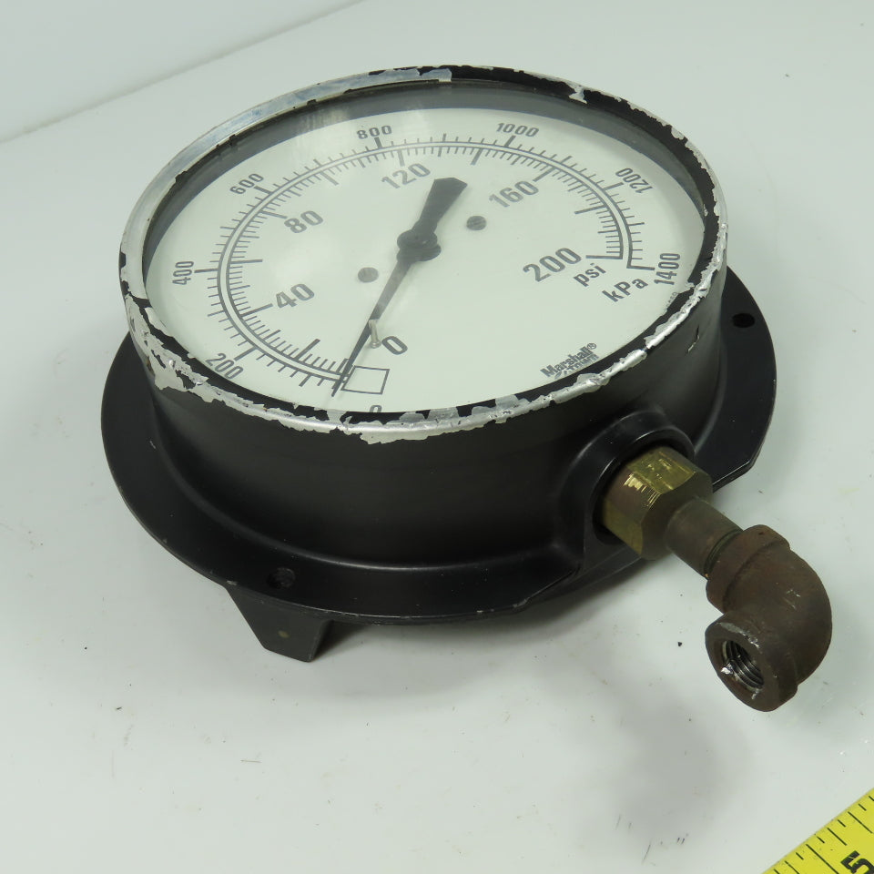 Marshall Town Pressure Gauge 0-200PSI 6" Face 0-1400 kPa