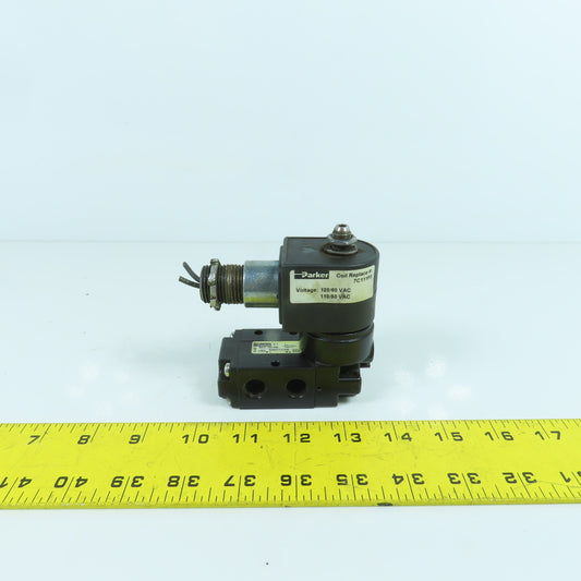 Parker 524011115B 3/2 Position Pneumatic Solenoid Valve 120V Coil 150 PSI Max