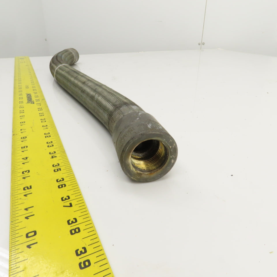1" NPT Male x Male Stainless Steel Braided Flexible Hose 29" OAL
