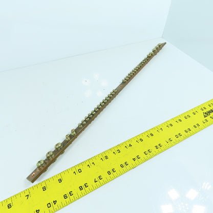 21-5/8" OAL Solid Copper Grounding Bar Strip Plate 66 Terminals 20mm W x 5mm Thc