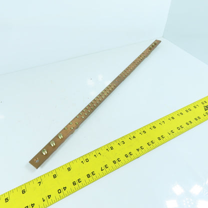 21-5/8" OAL Solid Copper Grounding Bar Strip Plate 66 Terminals 20mm W x 5mm Thc
