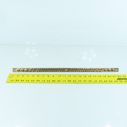 21-5/8" OAL Solid Copper Grounding Bar Strip Plate 66 Terminals 20mm W x 5mm Thc