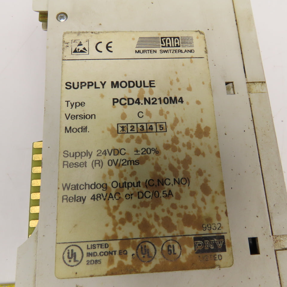 SAIA PCD4.N210M4 Power Supply 24VDC Watchdog Relay 48V AC/DC