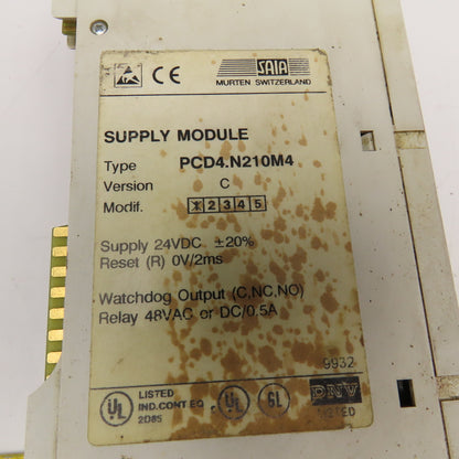 SAIA PCD4.N210M4 Power Supply 24VDC Watchdog Relay 48V AC/DC