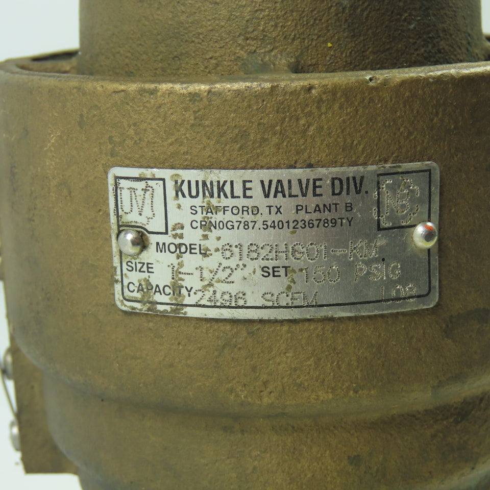 Kunkle 6182HG01-KM 150PSI Safety Relief Valve 1-1/2"