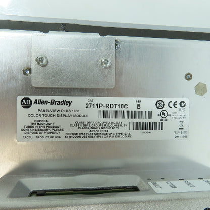 Allen Bradley 2711P-RDT10C PanelView 1000 Display 2711PC-T10C4D1 W/ 2711PC-RP1