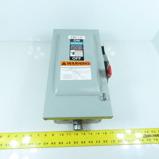 Siemens GF322N 60A General Duty Fusible Safety Disconnect Switch 2240VAC/DC