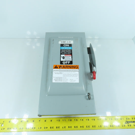 Siemens GF322N 60A General Duty Fusible Safety Disconnect Switch 2240VAC/DC