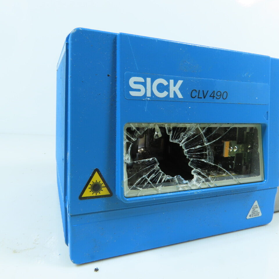 Sick CLV490-0010 CLV 490 Fixed Mount Barcode Scanner W/ 2023599 (Broken Glass)