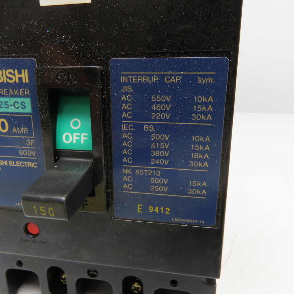 Mitsubishi NF225-CS 600V 150A 3P No Fuse Circuit Breaker