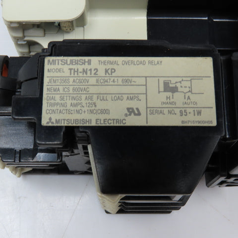 Mitsubishi S-N11 TH-N12 600V 5.5kW Contactors 1-1.6A 5.2-8A Trip Range Lot Of 2