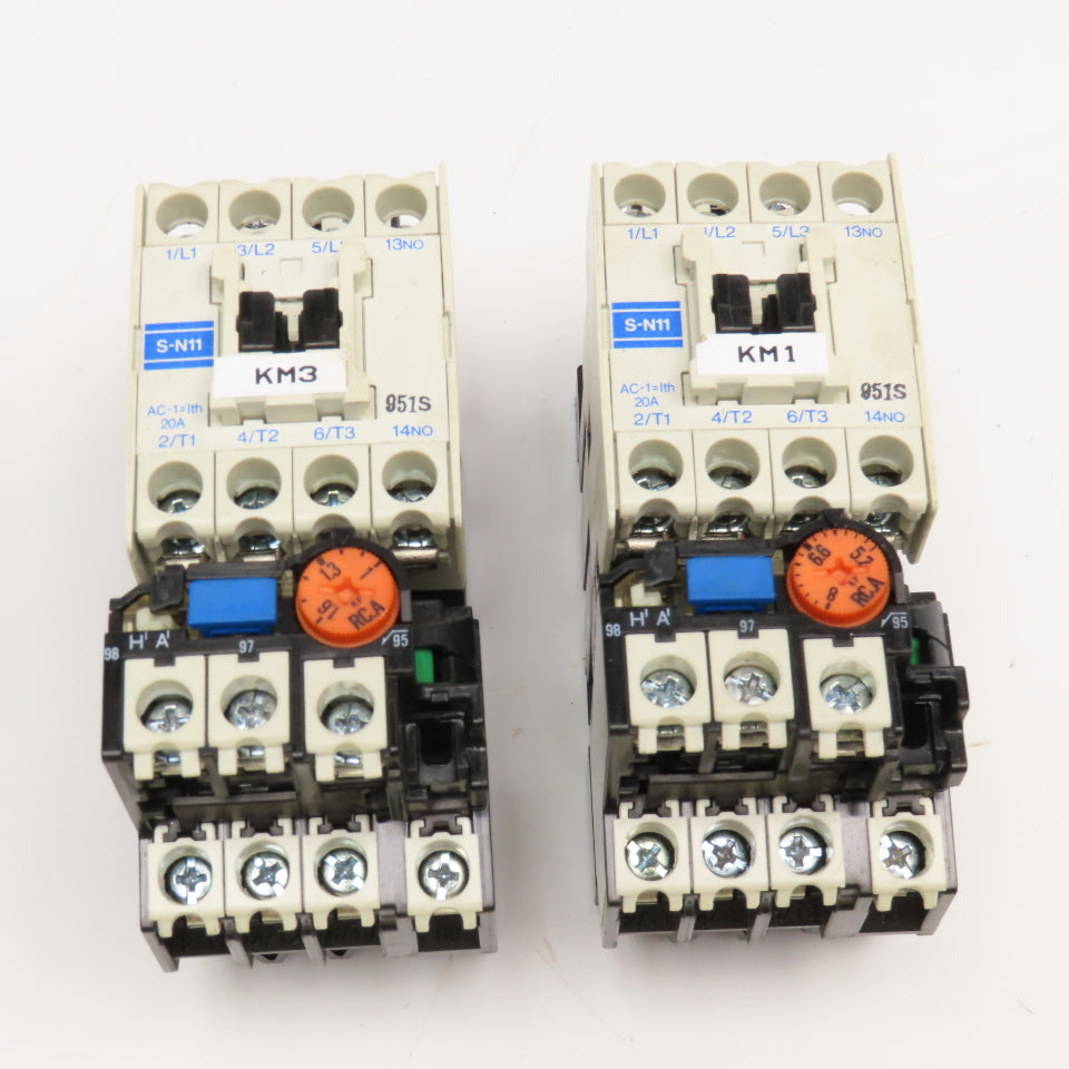 Mitsubishi S-N11 TH-N12 600V 5.5kW Contactors 1-1.6A 5.2-8A Trip Range Lot Of 2