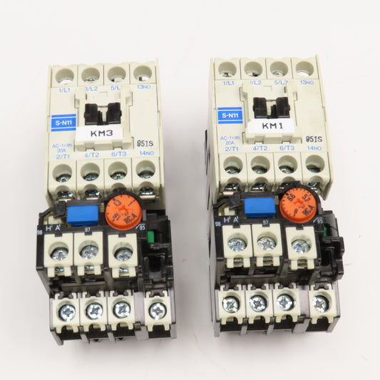 Mitsubishi S-N11 TH-N12 600V 5.5kW Contactors 1-1.6A 5.2-8A Trip Range Lot Of 2