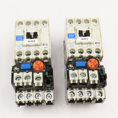 Mitsubishi S-N11 TH-N12 600V 5.5kW Contactors 1-1.6A 5.2-8A Trip Range Lot Of 2