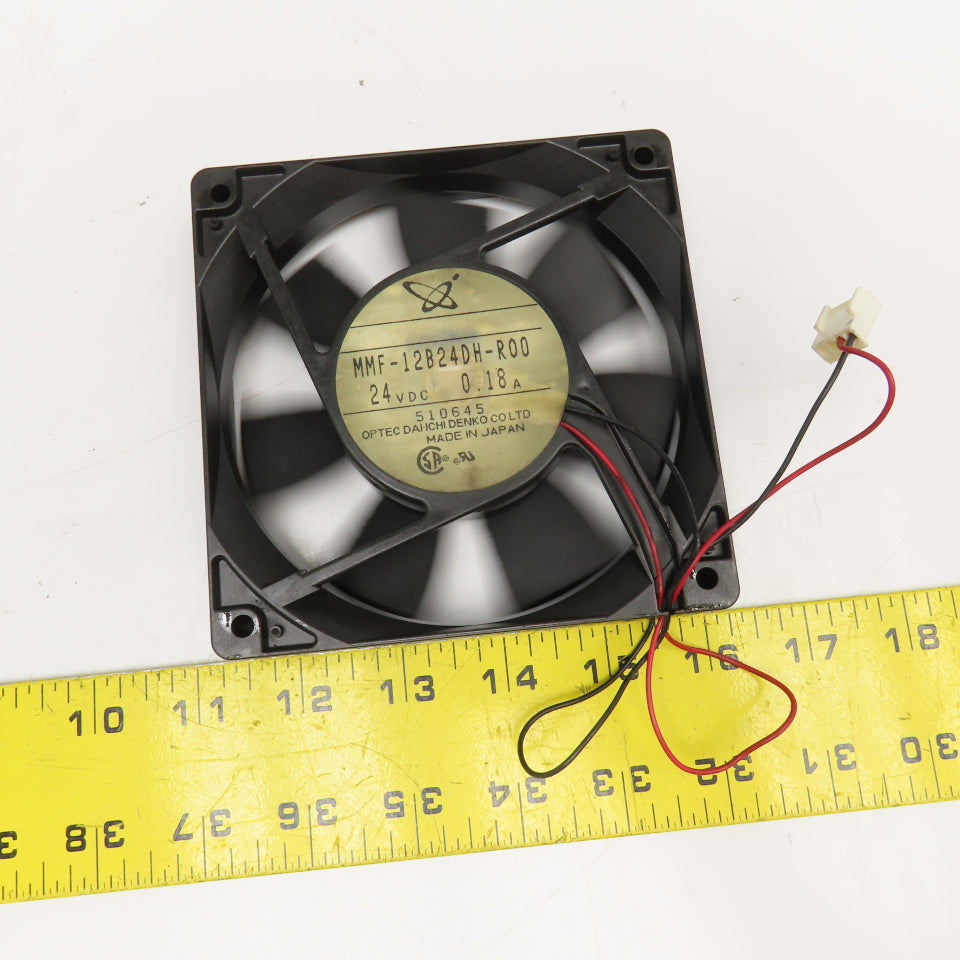 Optec Dai Ichi MMF-12B24DH-R00 24VDC Cooling Fan & Cover From Mitsubishi QX PLC