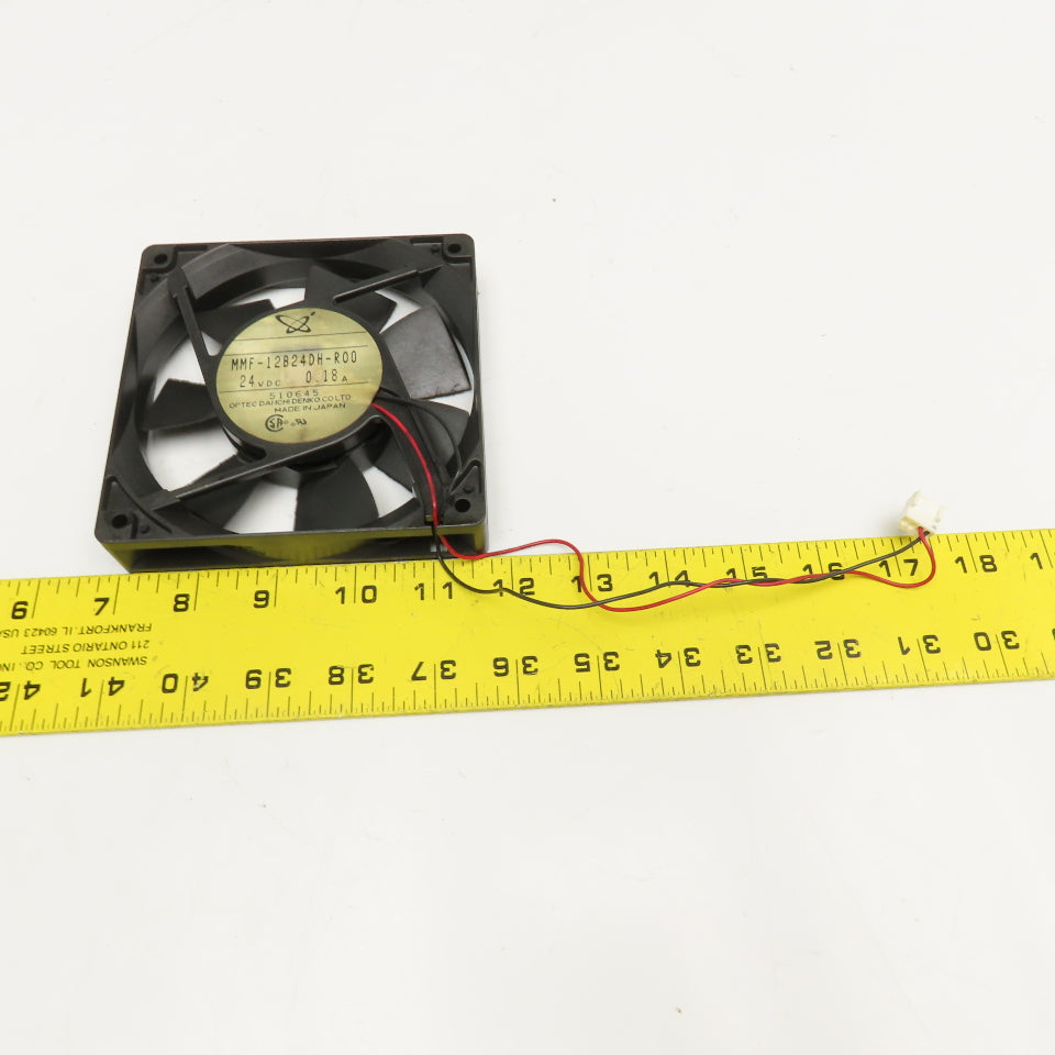 Optec Dai Ichi MMF-12B24DH-R00 24VDC Cooling Fan & Cover From Mitsubishi QX PLC