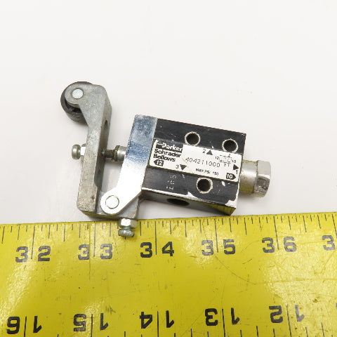 Parker 404211000 1/8" NPT Manual Air Control Valve 3/2 Position 150PSI
