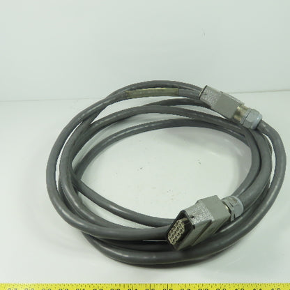 Amphenol 10B025 Female 10A025 Male 16 Pin Cable 20' 600V
