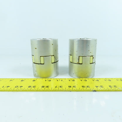 22mm x 35mm Flexible Aluminum Shaft Coupling 3-1/2" OAL Lot Of 2