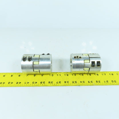 22mm x 35mm Flexible Aluminum Shaft Coupling 3-1/2" OAL Lot Of 2