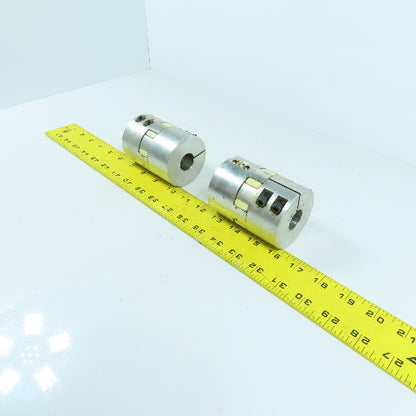 22mm x 35mm Flexible Aluminum Shaft Coupling 3-1/2" OAL Lot Of 2