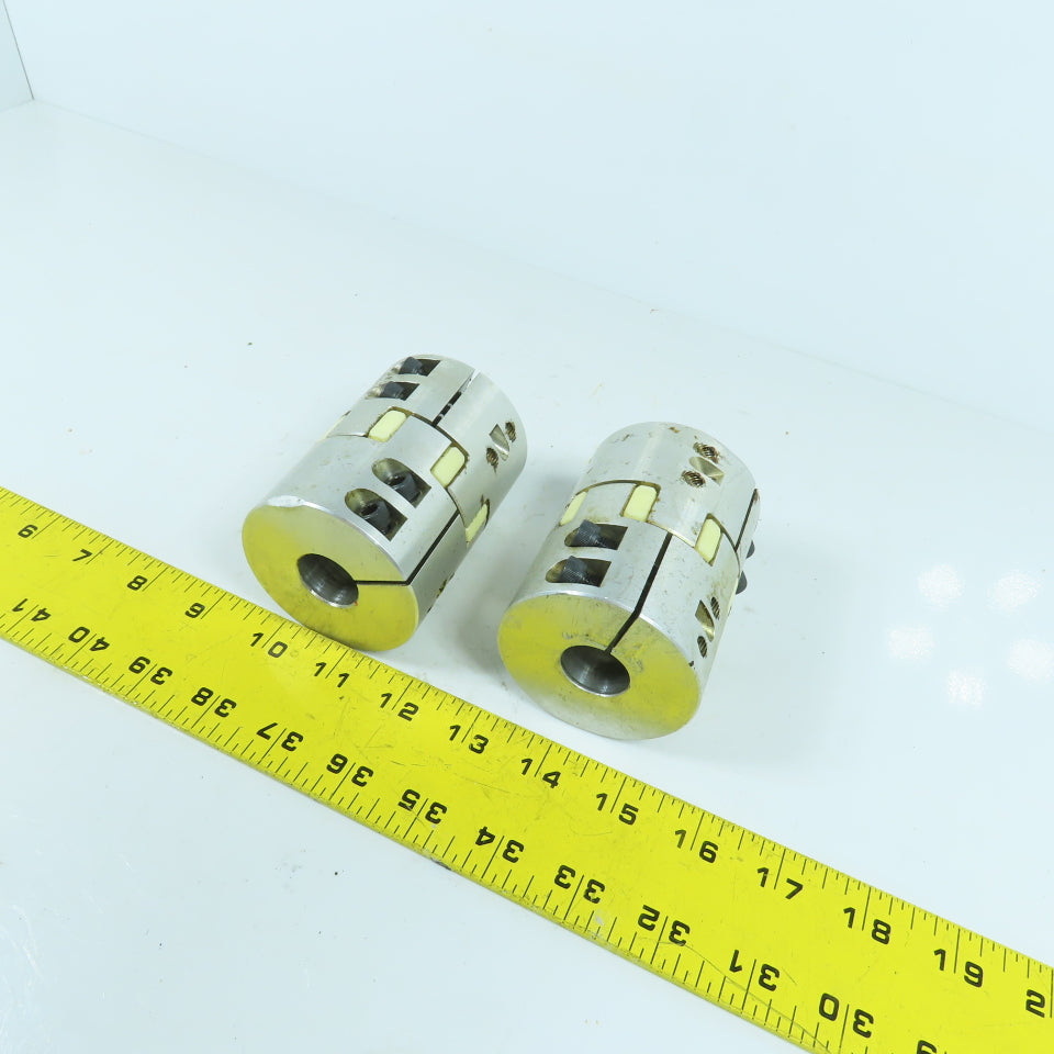 22mm x 35mm Flexible Aluminum Shaft Coupling 3-1/2" OAL Lot Of 2