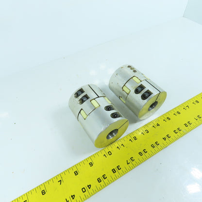22mm x 35mm Flexible Aluminum Shaft Coupling 3-1/2" OAL Lot Of 2