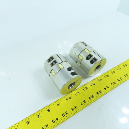 22mm x 35mm Flexible Aluminum Shaft Coupling 3-1/2" OAL Lot Of 2