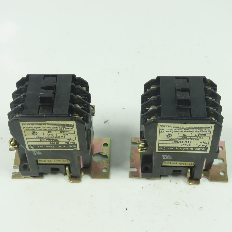 Westinghouse 765A857G01 300VAC 10A Control Relay 120V Coil 50/60Hz Lot Of 2