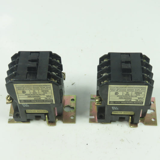 Westinghouse 765A857G01 300VAC 10A Control Relay 120V Coil 50/60Hz Lot Of 2