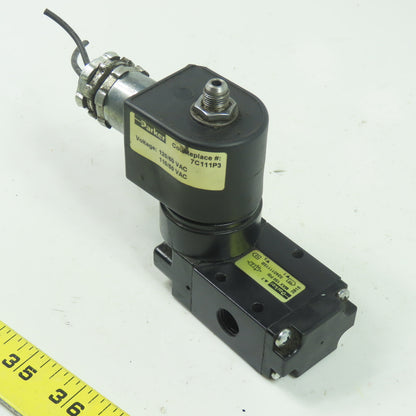 Parker 524011115B Pneumatic 3-Way 2-Pos. Solenoid Valve 150Psi 120VAC 1/4" NPT
