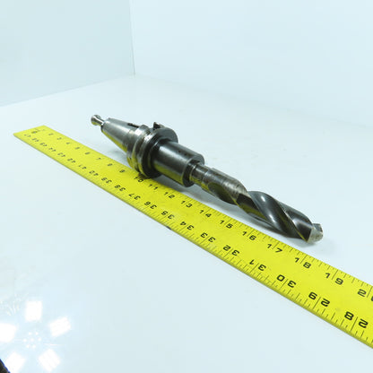Lyndex BT 40 Morse Taper MT3 Tool Holder 2-7/8" Projection W/ 1" Drill Bit