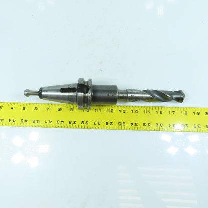 Lyndex BT 40 Morse Taper MT3 Tool Holder 2-7/8" Projection W/ 1" Drill Bit