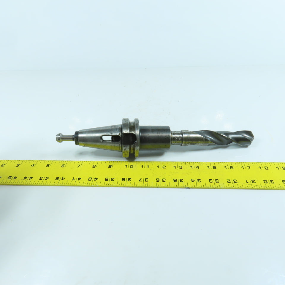 Lyndex BT 40 Morse Taper MT3 Tool Holder 2-7/8" Projection W/ 1" Drill Bit