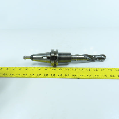 Lyndex BT 40 Morse Taper MT3 Tool Holder 2-7/8" Projection W/ 1" Drill Bit