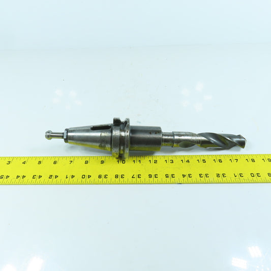 Lyndex BT 40 Morse Taper MT3 Tool Holder 2-7/8" Projection W/ 1" Drill Bit